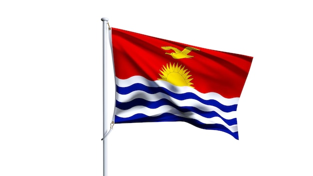 De vlag van Kiribati op een witte achtergrond.