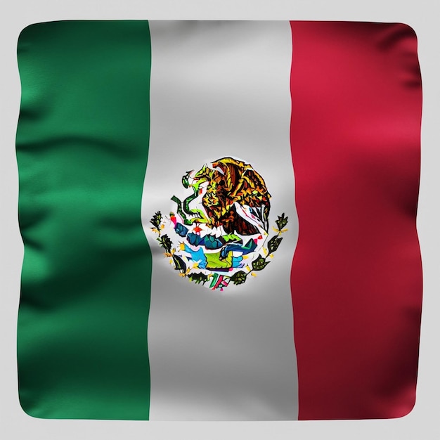 De vlag van Mexico zwaait in zijn kenmerkende kleuren