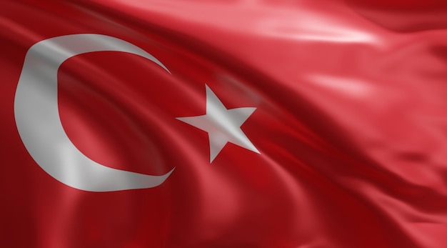 Foto de vlag van turkije 3d render