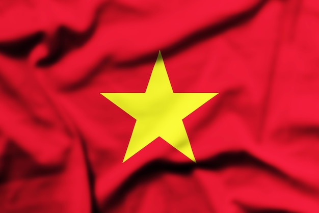 De vlag van Vietnam zwaaien