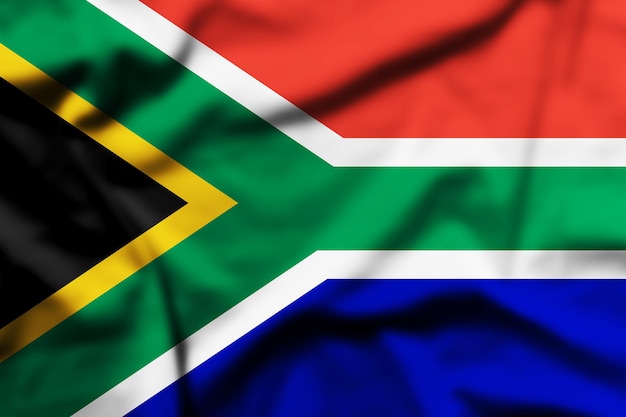 Foto de vlag van zuid-afrika zwaaien
