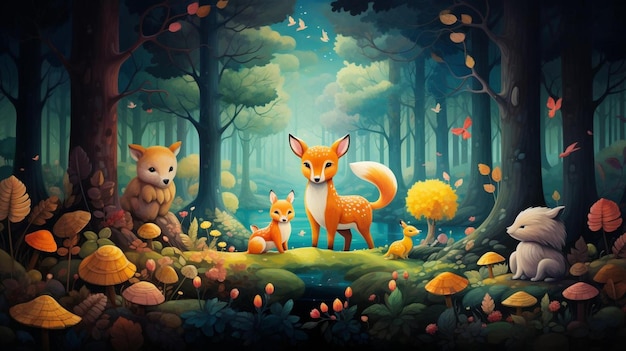 de vos en de vos in het bos