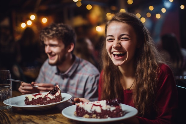 De vreugdevolle uitdrukking op de gezichten van de gasten terwijl zij zich overgeven aan heerlijke desserts