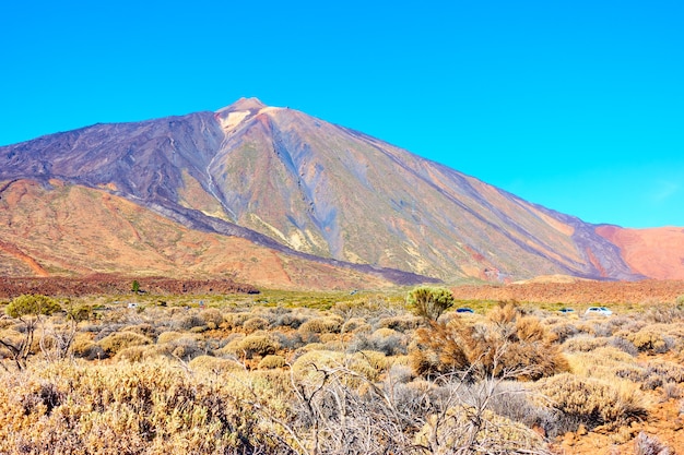 De vulkaan Teide in Tenerife, de Canarische Eilanden, Spanje. Hooglandlandschap