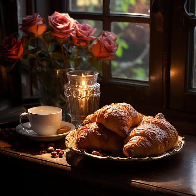 De warmte van Franse croissants