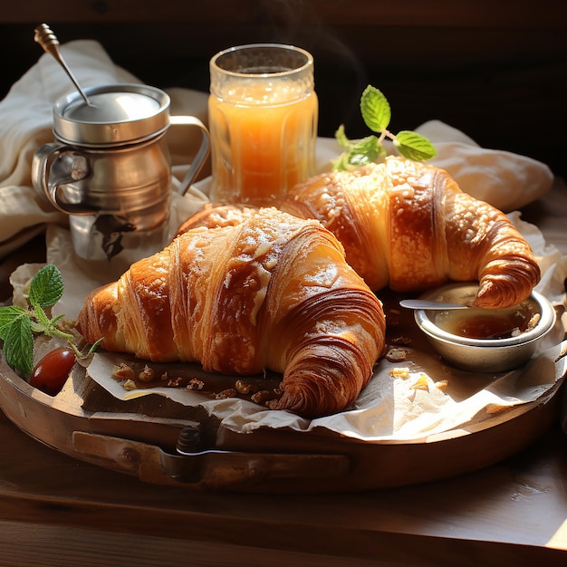 De warmte van Franse croissants