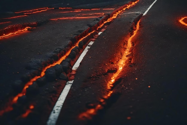 Foto de weg is een belangrijk kenmerk van de weg.