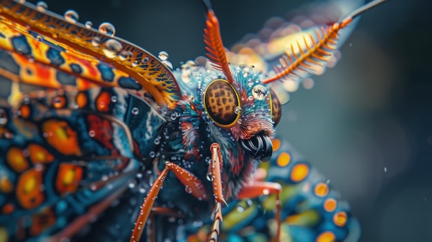 Foto de wereld van de gevleugelde insecten de natuur verkent de mysterieuze wereld van de insecten de flora en de verbazingwekkende dans van de kleuren