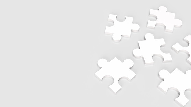 De witte puzzel voor abstract of zakelijk concept 3D-rendering