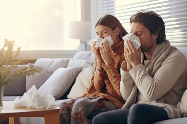 De zieke persoon voelt zich ziek, heeft een verkoudheid, een virus, koorts, loopneus, keelpijn, bacteriële aandoening, acute luchtweginfectie, hoofdpijn, hoesten, niezen, verstopte neus, loopneus, tranenvloed