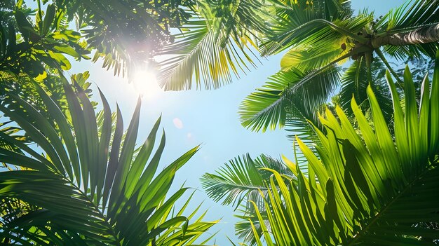 De zomerzon druppelt door het weelderige tropische bladerdak