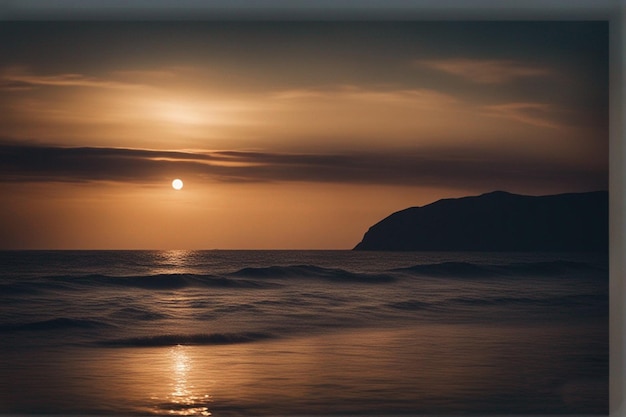 De zon gaat onder over de oceaan