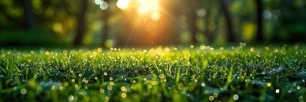 Foto de zon schijnt door het gras.