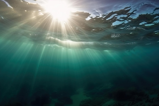 De zon schijnt op het water