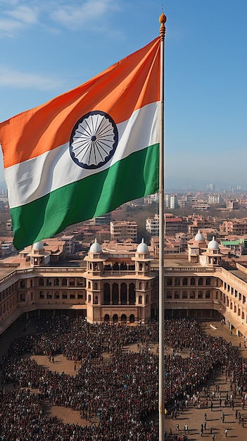 De zwaaiende vlag van India