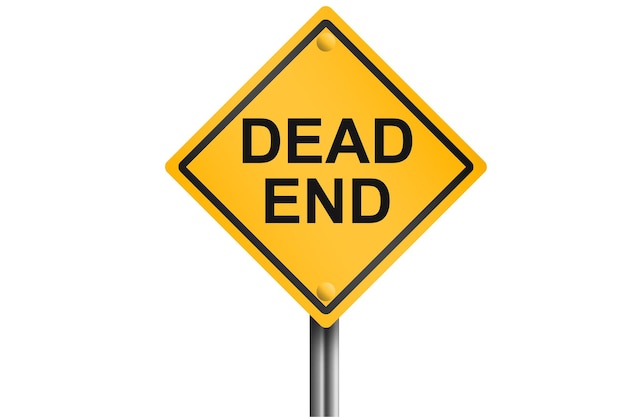 Dead end street sign isolated