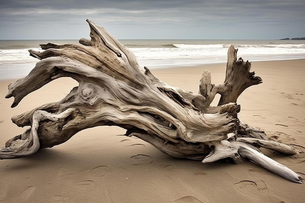 해변에 죽은 나무