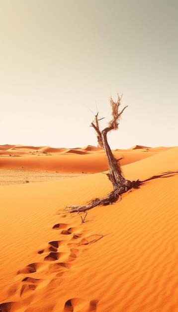 a dead tree in the desert