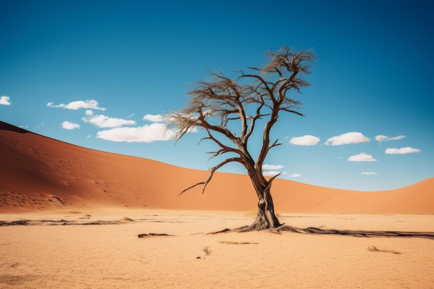 A dead tree in the desert