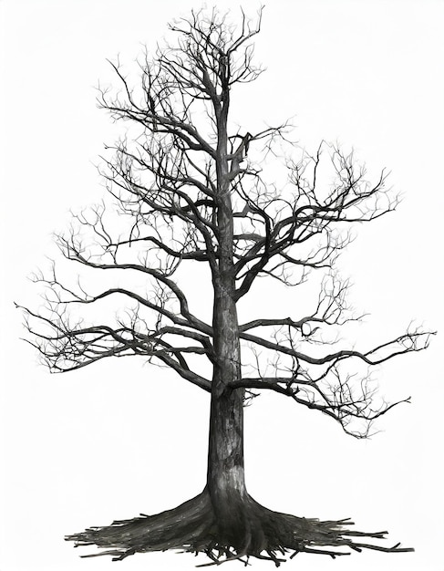 мертвое дерево на белом фоне
