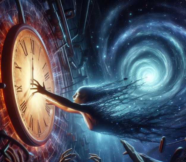 Foto dystopia della scadenza illustrazione affascinante dell'orologio il tempo si sta esaurendo cogli il momento prima di esso