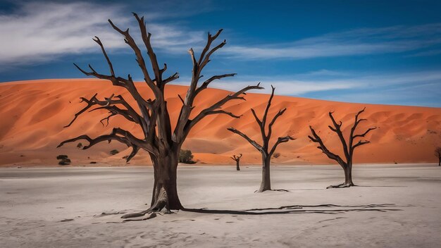 Deadvlei в Намибе Науклуфт национальный парк sossusvlei в намибии мертвые деревья Camelthorn против оран