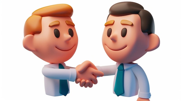 Deal icon illustration Cartoon character handshake