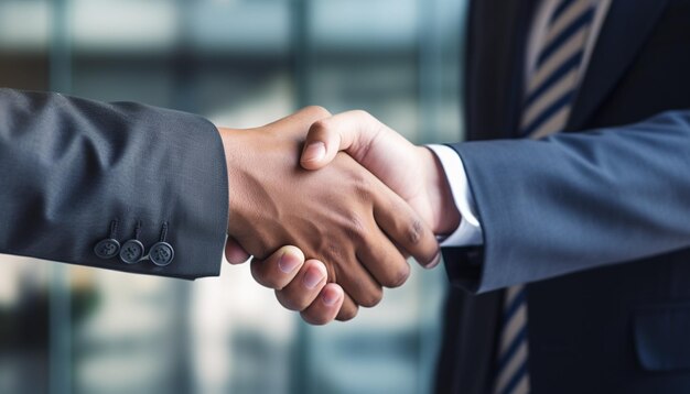 Deal Sealed Two Professionals Shake Hands in Partnership