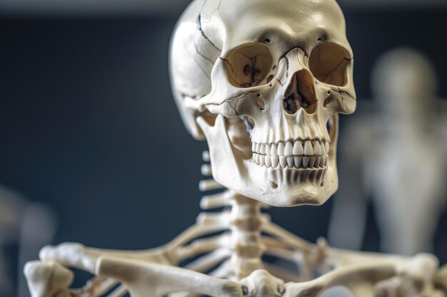 A death human skeleton model Medical education on human skeleton Generative AI