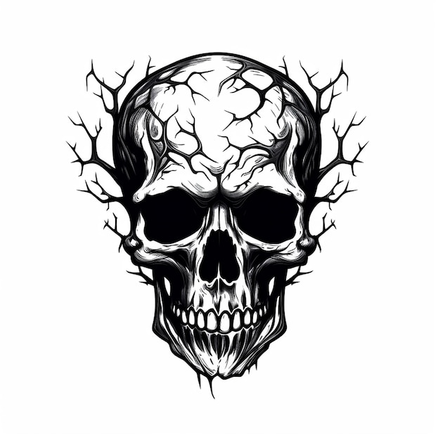 Premium AI Image | Death Metal Skull Symbol
