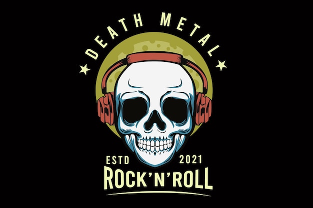 Death metal with skull illustration design