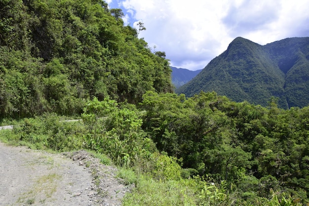 Death road Camino de la Muerte Yungas North Road between La Paz and Coroico Bolivia