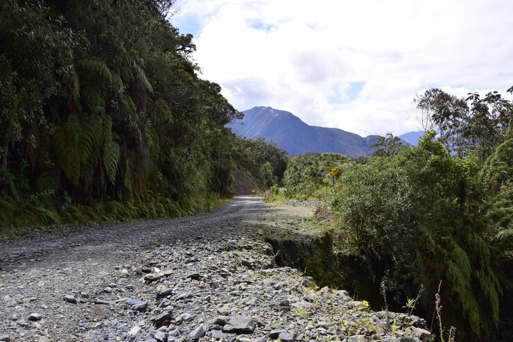 Death road Camino de la Muerte Yungas North Road tussen La Paz en Coroico Bolivia