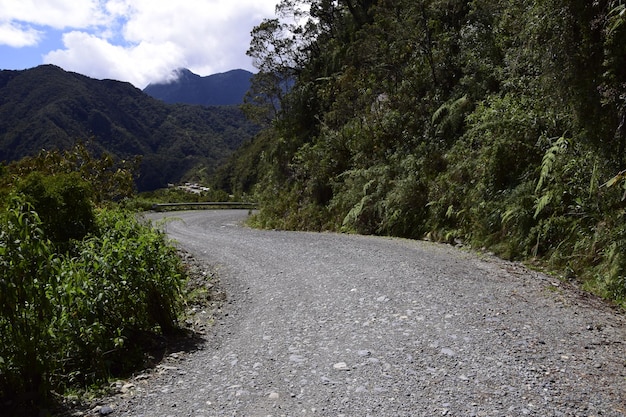 Death road Camino de la Muerte Yungas North Road tussen La Paz en Coroico Bolivia