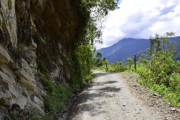 Death road Camino de la Muerte Yungas North Road tussen La Paz en Coroico Bolivia