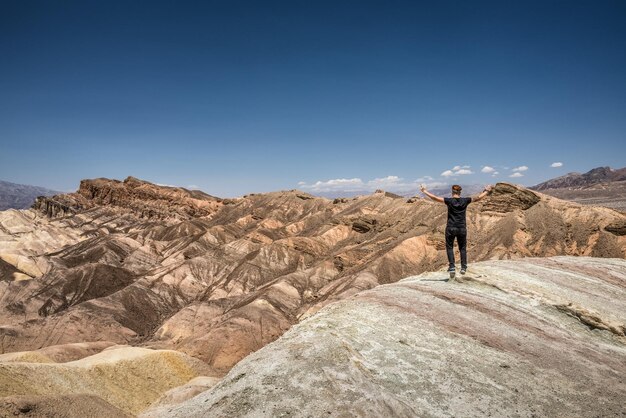 Death valley and a happy hiker