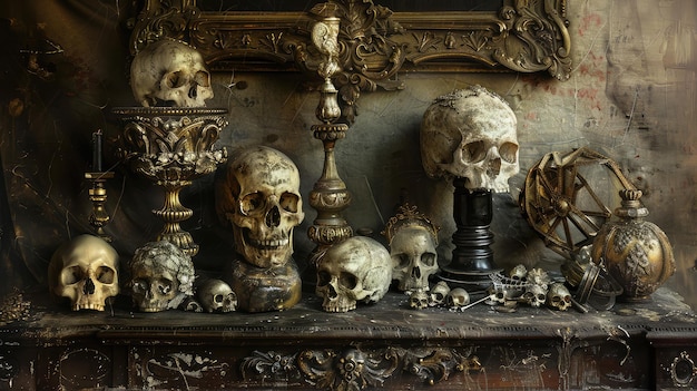 Photo death victorian skulls