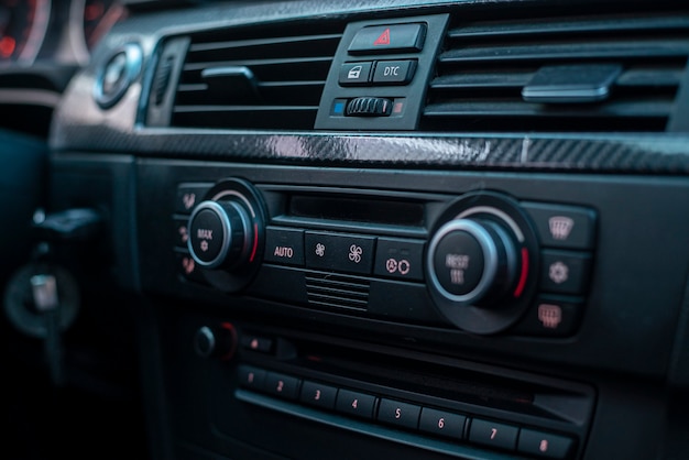 Deatil of Car ventilation control dashboard interior