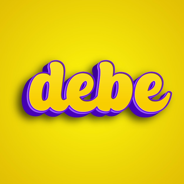 debe typography 3d design yellow pink white background photo jpg