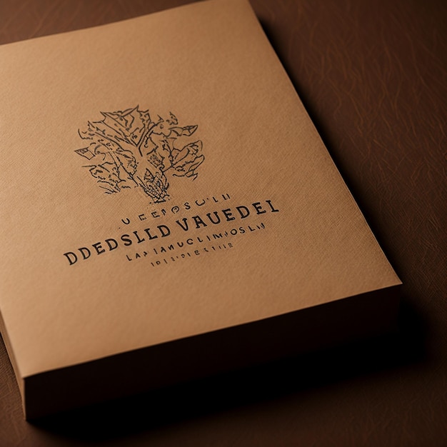 Photo debossed logo mockup on kraft paper