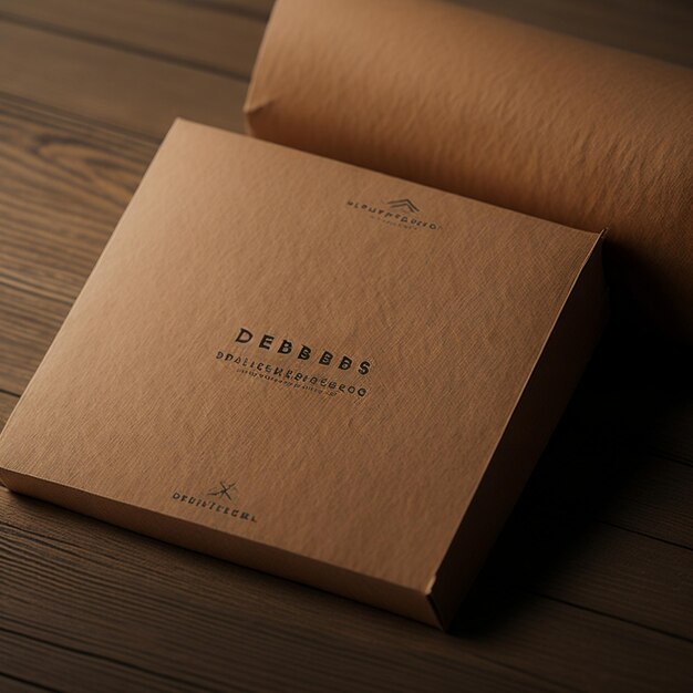 Debossed logo mockup on Kraft paper