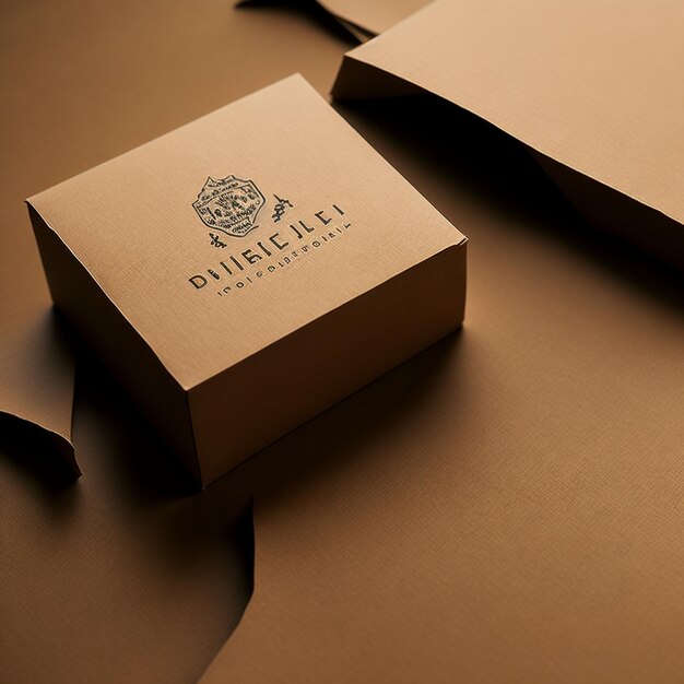 Debossed logo mockup on Kraft paper