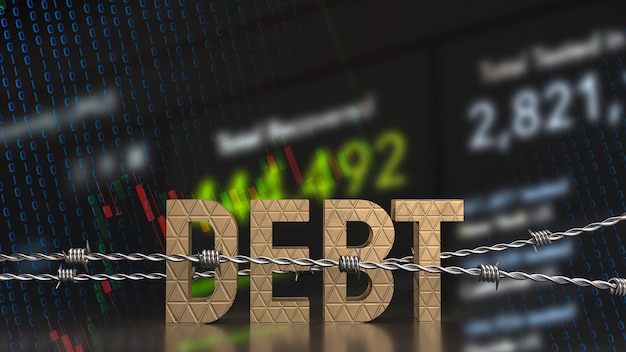 Photo the debt on chart background for business concept 3d rendering