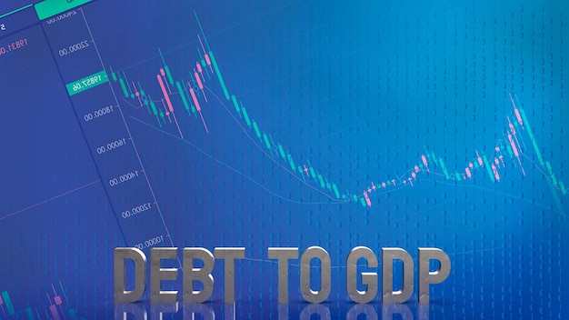 Debt to gdp text for business background 3d rendering