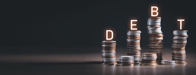 Текст долга с монетами Business Finance