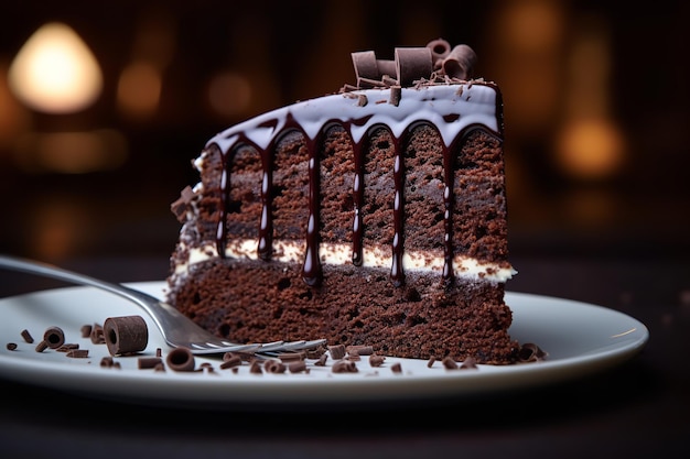 Decadent Chocolate Cake Slice