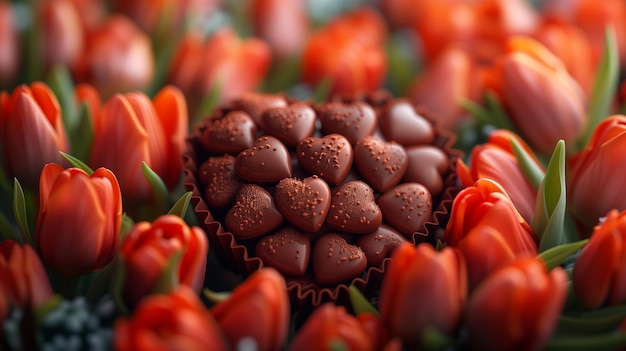 Decadent Chocolate Candies in Heart Bouquet Formation