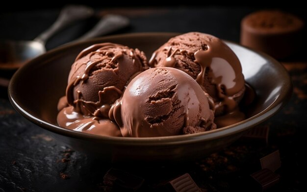 A decadent chocolate dessert on a white plate Generative Ai