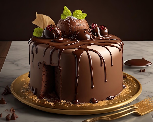 Photo decadent delight adorable chocolate cake delicacies that look too good to eat