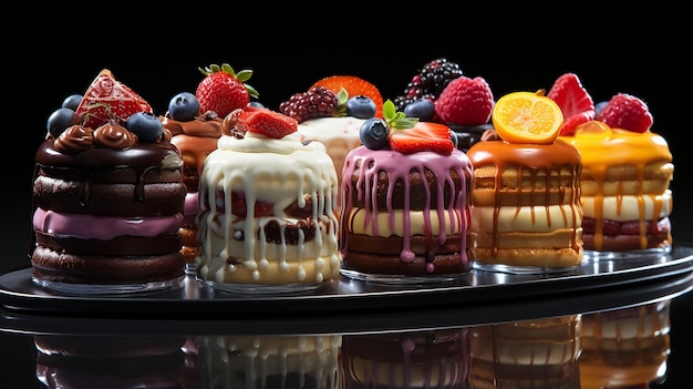 Decadent Delights MultiStorey Cakes of Fruit and Chocolate